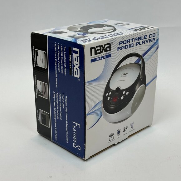 Naxa NPB251 Portable CD Player with AM/FM Radio - Black New in Box - Picture 2 of 14
